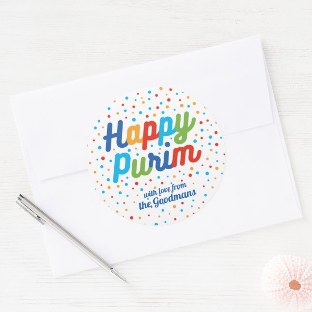 Etiqueta de Presente de Purim Personalizado (Envelope)