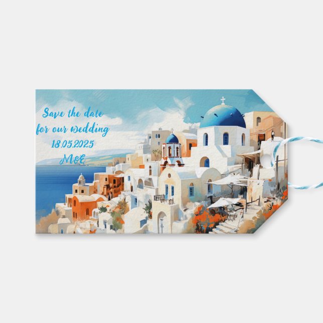 Etiqueta de Presente de Santorini (Frente (horizontal))