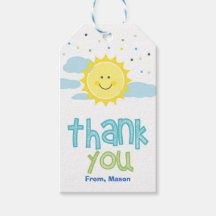 Etiqueta de Presente de Sol Azul