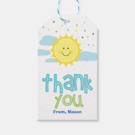 Etiqueta de Presente de Sol Azul