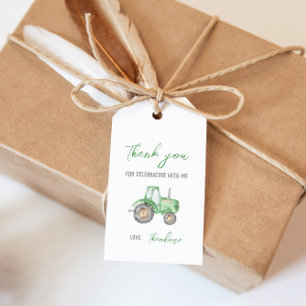 Etiqueta de Presente de Trator Verde