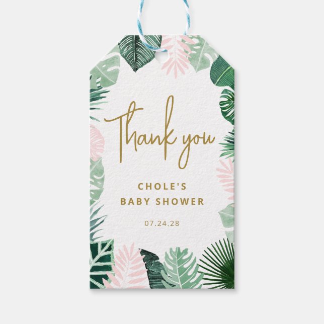 Etiqueta De Presente De Verão Tropical (Frente)
