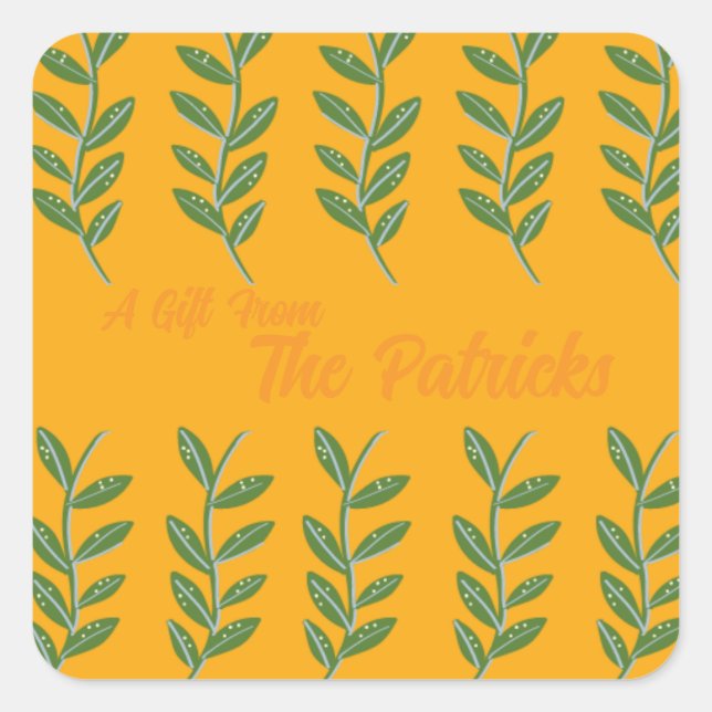 Etiqueta de Presente de Vinha Laranja (Frente)