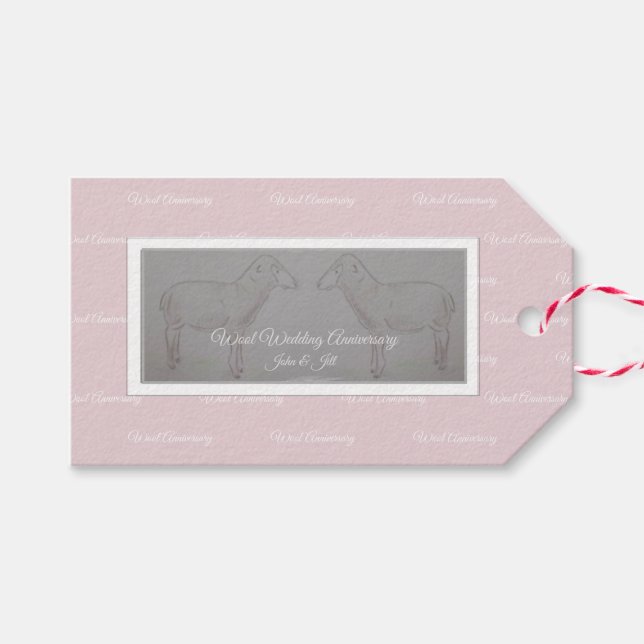 Etiqueta de Presente do Boato da Lã de 7 Feliz (Frente (horizontal))