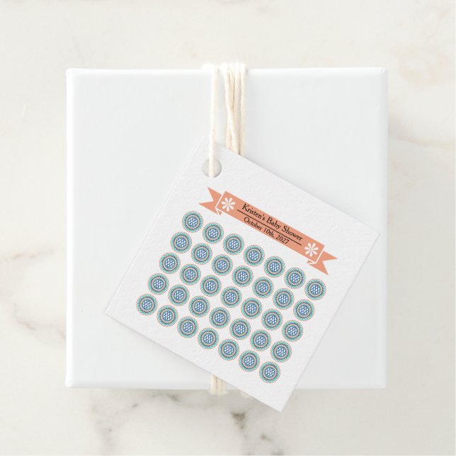 Etiqueta de Presente do Chá de fraldas Azura Crest (In Situ)