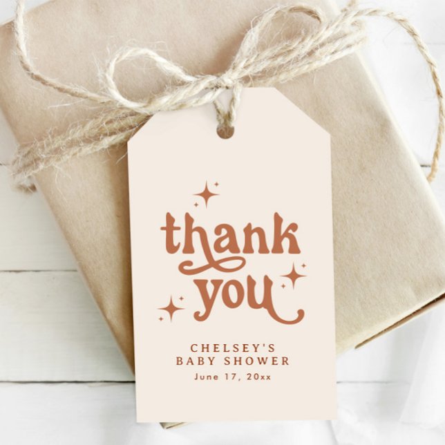 Etiqueta de Presente do Chá de fraldas Boho (Criador carregado)