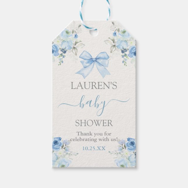 Etiqueta de presente do Chá de fraldas do Urso do  (Frente)