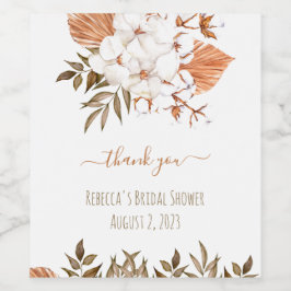 Etiqueta de Presente do Chá de panela de Flor de A