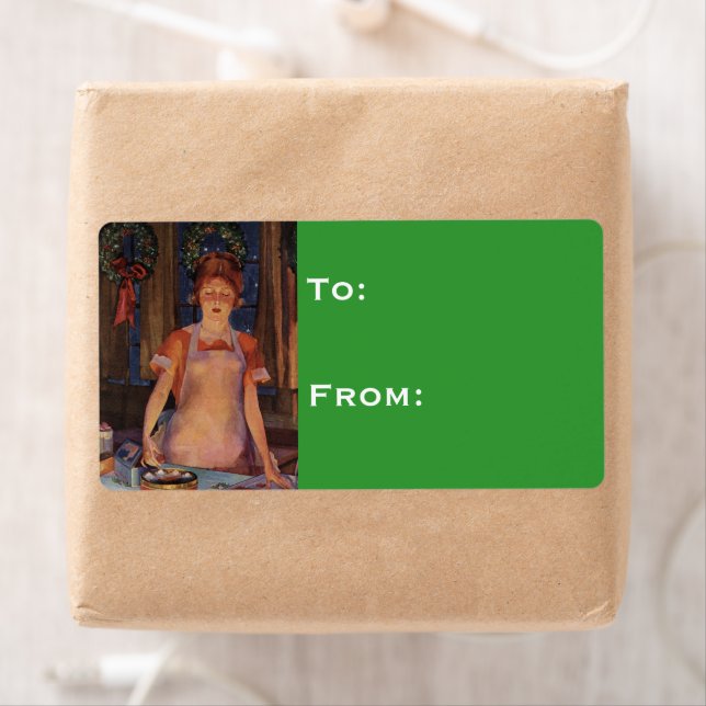 Etiqueta de presente do cozinheiro de Natal (Insitu)