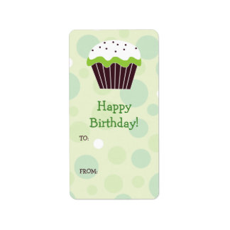 Etiqueta de Presente do Cupcake Verde
