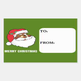 Etiqueta de Presente do Papai Noel Preto Vencendo 