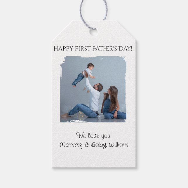 Etiqueta de Presente do Primeiro Dia de os pais co (Frente)