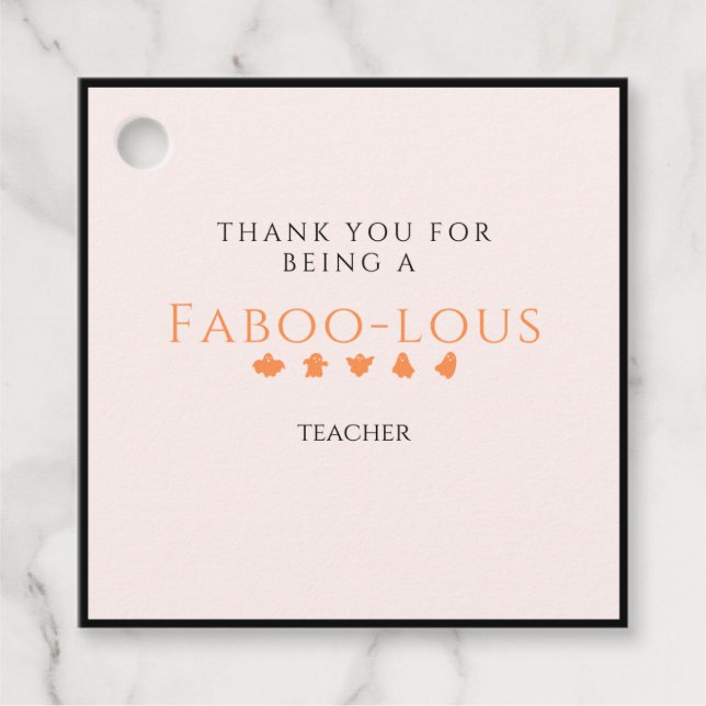 Etiqueta de Presente do Professor Halloween, Boo,  (Frente)