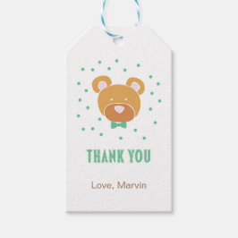 Etiqueta de Presente do Urso Verde