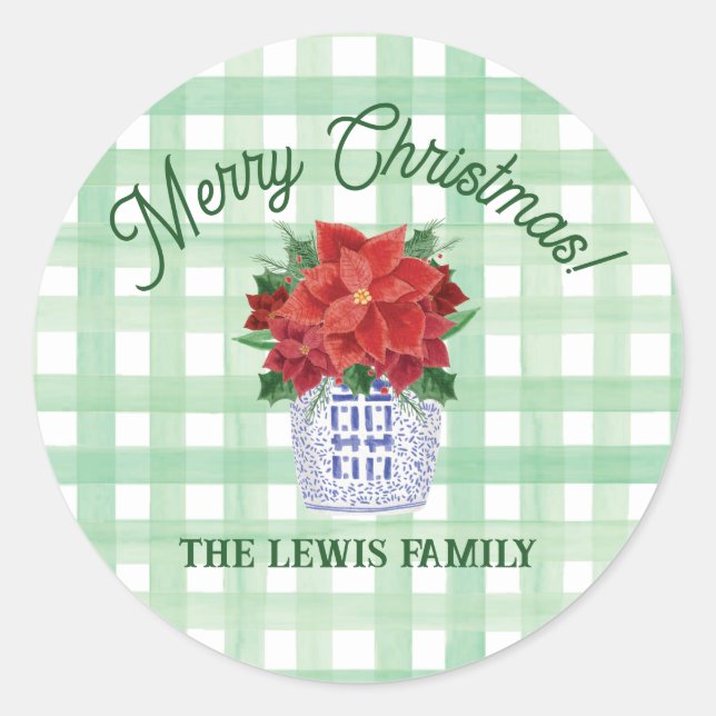 Etiqueta de Presente do Vinheta de Natal Chinoiser (Frente)