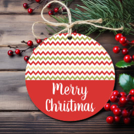 Etiqueta de Presente Dourada de Natal Vermelha, Ve