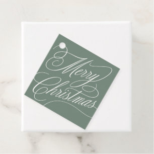 Etiqueta de presente elegante Feliz Natal em verde