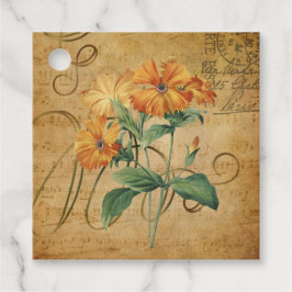 Etiqueta de Presente & Favor Floral Vintage
