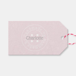 Etiqueta de presente feita à mão por botão de cost