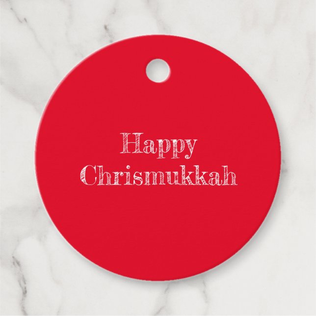 Etiqueta de Presente Feliz Chrismukkah (Frente)