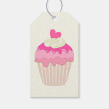 Etiqueta de Presente Genérica para Cupcake Rosa