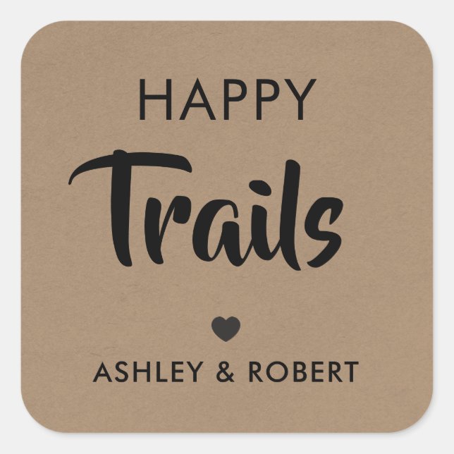 Etiqueta de Presente Happy Trails, Etiqueta de Mis (Frente)