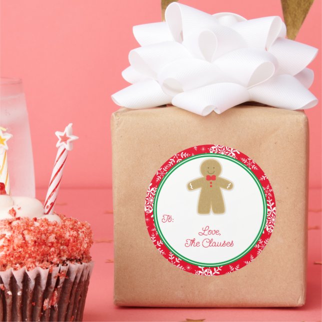 Etiqueta de Presente Homem de Biscoito Natal Adesi (Festa)