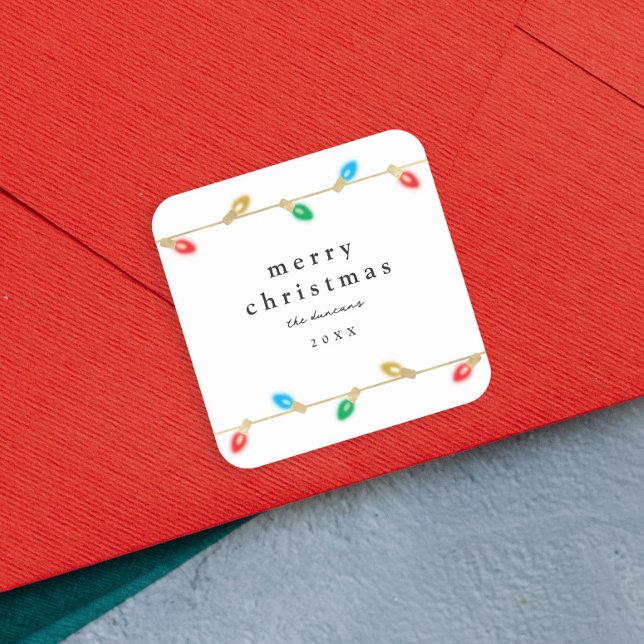 Etiqueta de Presente Luzes de Natal de Bolbo Antig (Criador carregado)