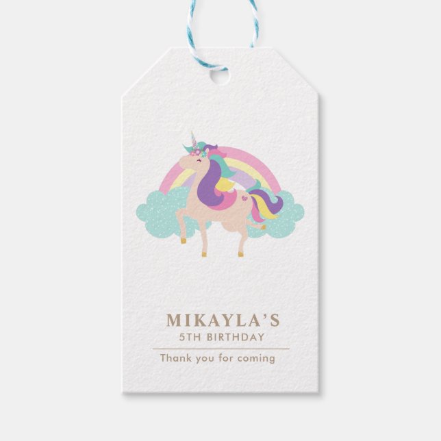 Etiqueta de presente mágica de aniversário do Rain (Frente)