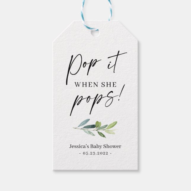 Etiqueta de Presente Mini Frasco de Champanhe (Frente)