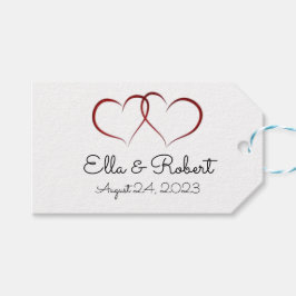 Etiqueta de presente monograma de dois corações