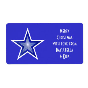 Etiqueta de presente 'Names' da Estrela Azul Escur