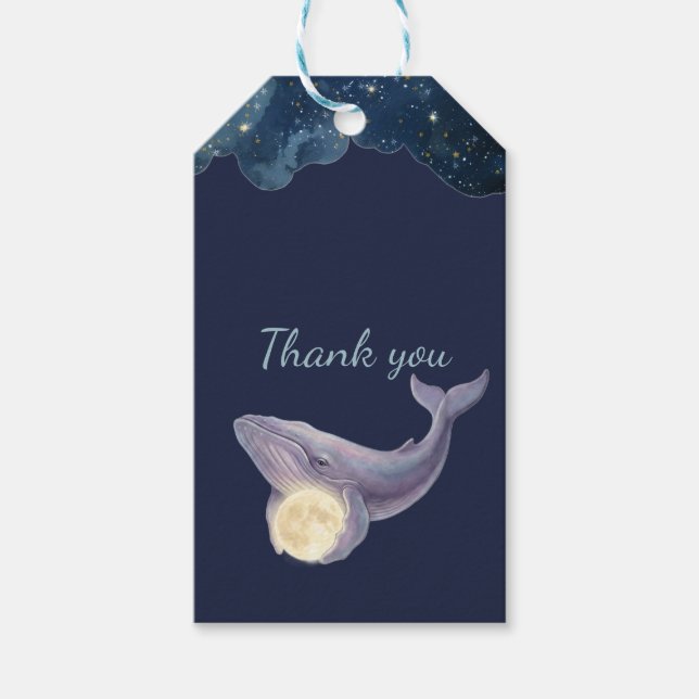 Etiqueta de Presente para Chá de Bebê Celestial Mo (Frente)