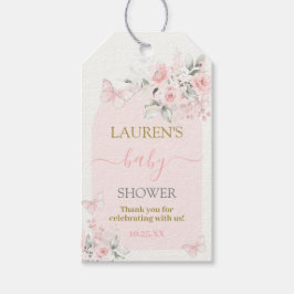 Etiqueta de presente para chá de bebê menina flora