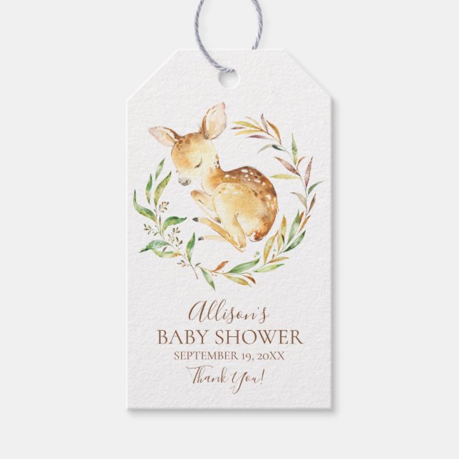 Etiqueta de presente para Chá de fraldas de veado (Frente)