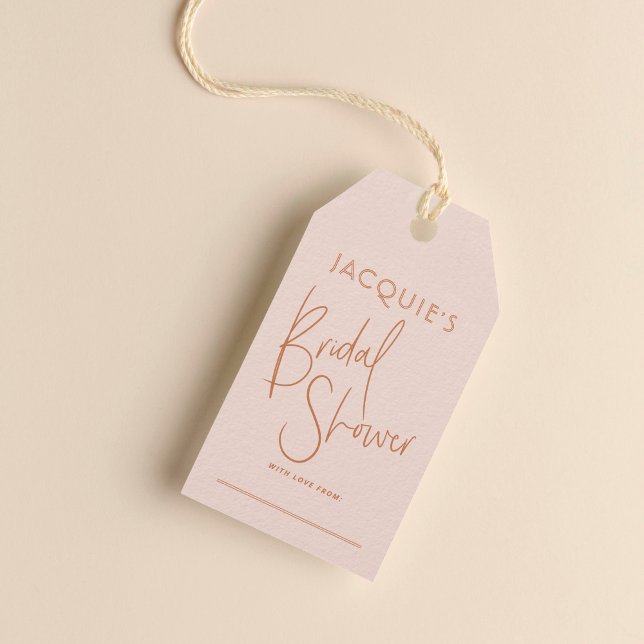 Etiqueta de Presente para Chá de Noiva Blush & Ter (Gift Tag Mock-up)