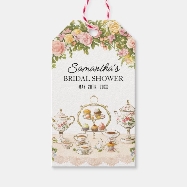 Etiqueta de Presente para Chá de panela Floral Ele (Frente)