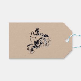 Etiqueta de presente para crianças com moto de ter