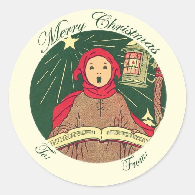 Etiqueta de Presente para e de Caroler de Natal (Frente)