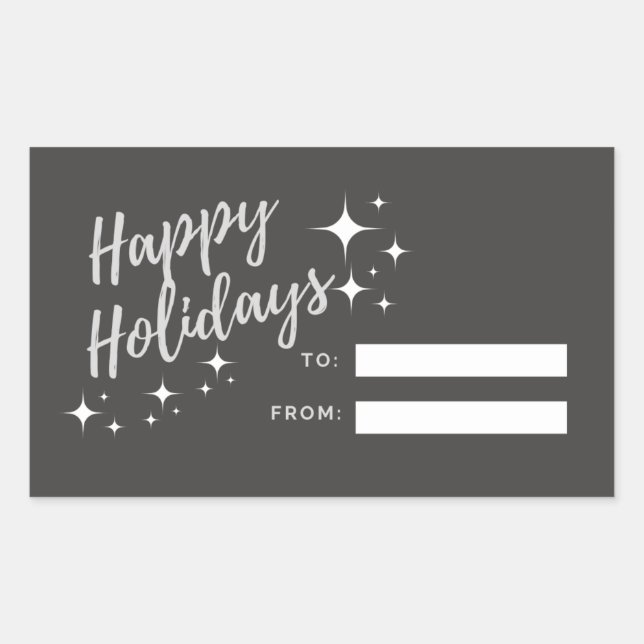 Etiqueta de Presente para Feriados Felizes (Frente)