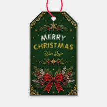 Etiqueta de presente para festa de Natal Coroa de