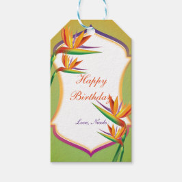 Etiqueta de Presente para Festa Floral Tropical Av
