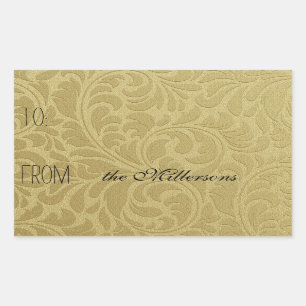 Etiqueta de Presente para Folgas Douradas Elegante