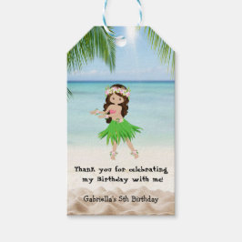 Etiqueta de Presente para Garota Luau Hula