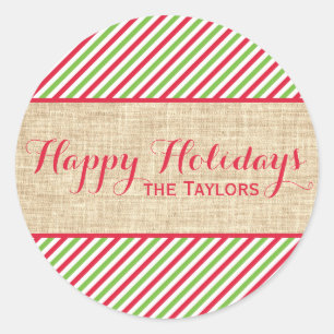 Etiqueta de Presente para Greve Vermelha no Natal