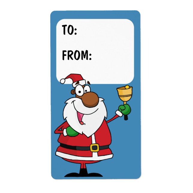 Etiqueta de Presente para Papais noeis Pretos com  (Frente)