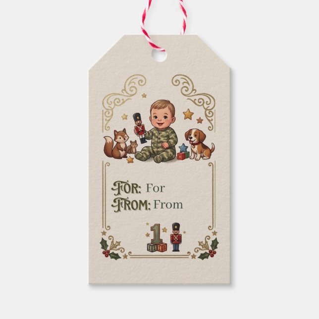 Etiqueta de Presente para Primeiro Aniversário do  (Frente)