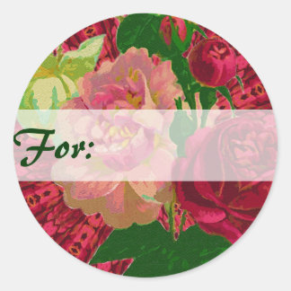 Etiqueta de Presente para Rosas Vermelhas e Rosa