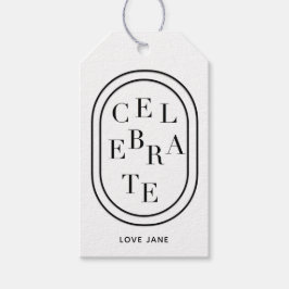 Etiqueta de presente personalizada "celebrada"