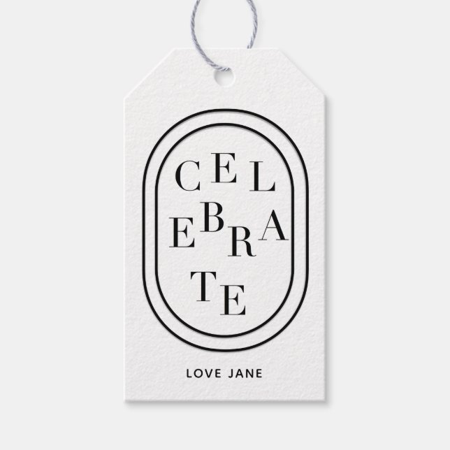 Etiqueta de presente personalizada "celebrada" (Frente)